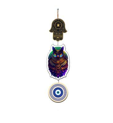 Owl Evil Eye Wall Hanging | Home & Office for Positive Energy Protection | Blessing Gift | Door Hanging Wall Decor